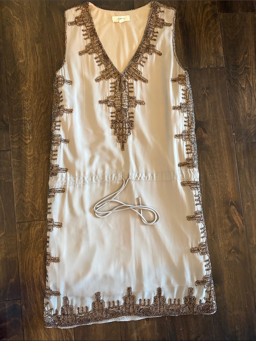 Freeway Beaded Tie Waist Dress